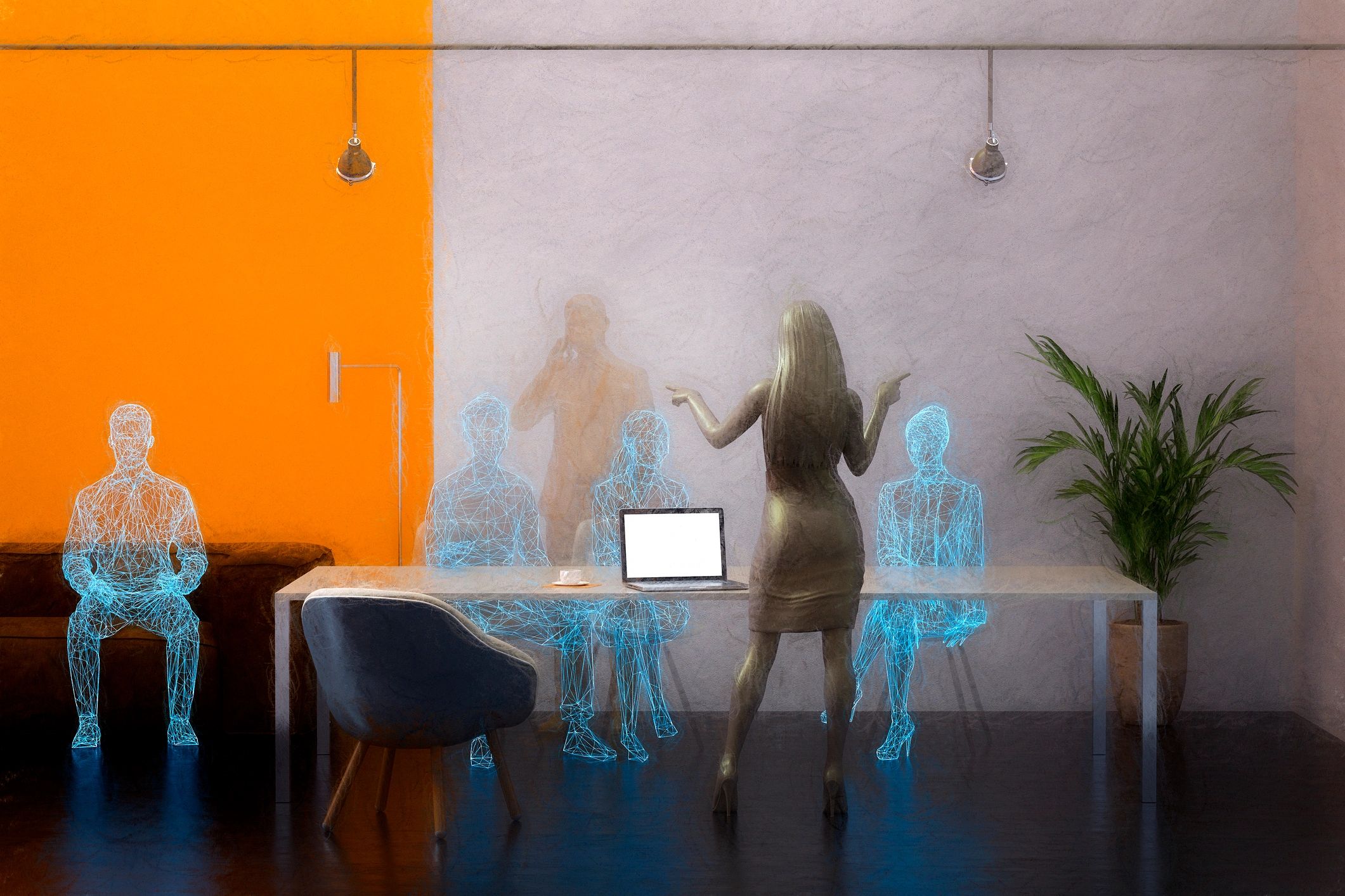 modern technology business office AI software