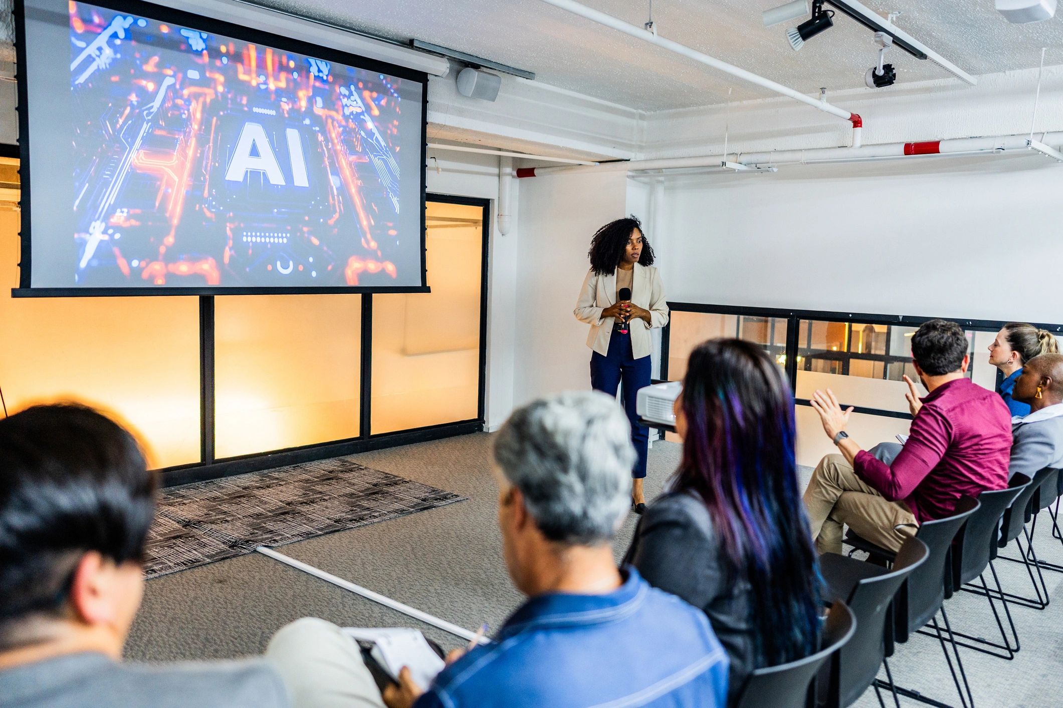 modern technology business office AI software